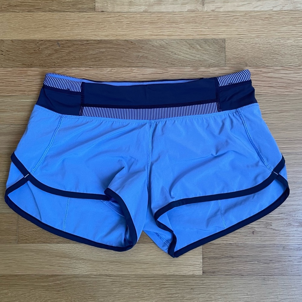Lululemon Original Speed Shorts Lullaby / Cadet Blue Sz 4
